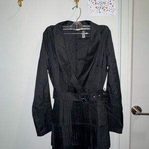 ASOS Black Long Sleeve Wrap Dress